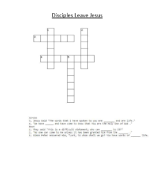 Disciples Leave Jesus - Crossword